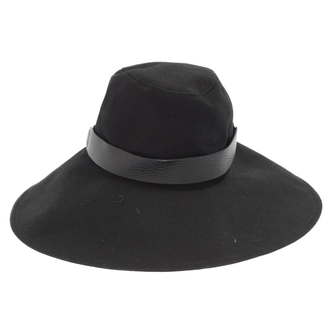 Yohji Yamamoto ヨウジヤマモト レザーストラップハット 帽子 ブラック FV-H03-009