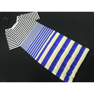 ユニクロ(UNIQLO)のユニクロ MARNI 切替 ボーダー ワンピース sizeS/黒ｘ青ｘベージュ ■◆ レディース(ひざ丈ワンピース)