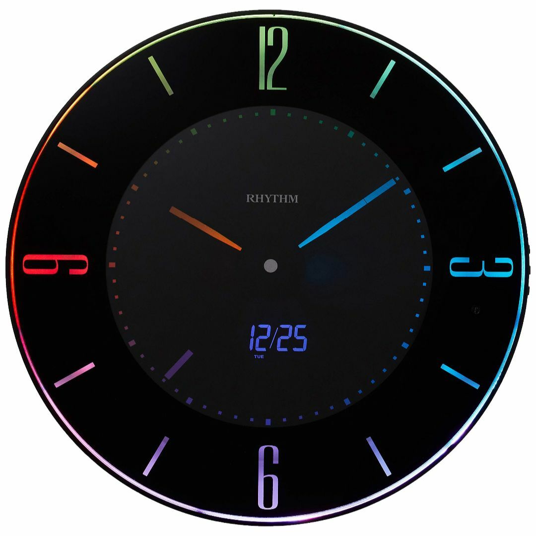 リズム(RHYTHM) 掛け時計 置き時計 電波時計 365色 LED 推し色