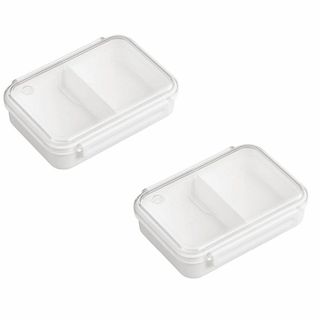 【色: ホワイト(650ml)】まるごと 冷凍弁当箱 650ml ホワイト 2個(弁当用品)