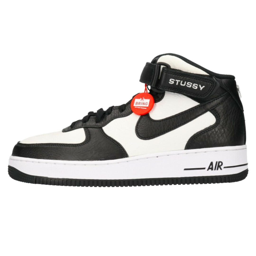 NIKE ナイキ ×STUSSY AIR FORCE1 07 MID SP BLACK LIGHT BONE DJ7840-002 ステューシー エアフォース1 ミッドカットスニーカー ブラック/ホワイト US10/28.0cm