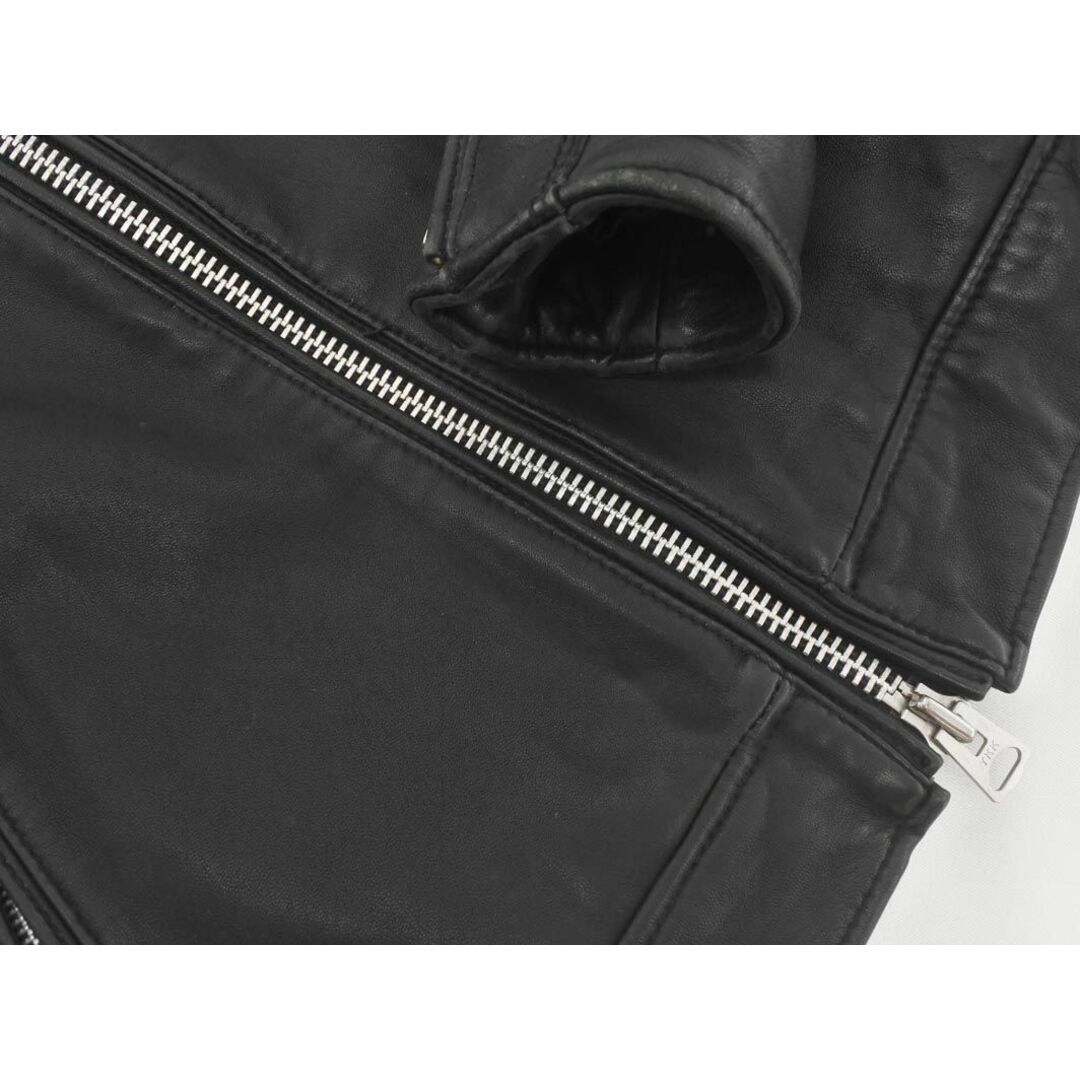 nano・universe(ナノユニバース)のナノユニバース 羊革 中綿 ライダース ジャケット sizeS/黒 ◆■◎メンズ メンズのジャケット/アウター(ライダースジャケット)の商品写真