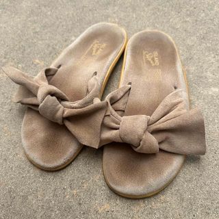 アイランドスリッパ(ISLAND SLIPPER)のアイランドスリッパ　ベージュ　リボン　7  25cm(サンダル)