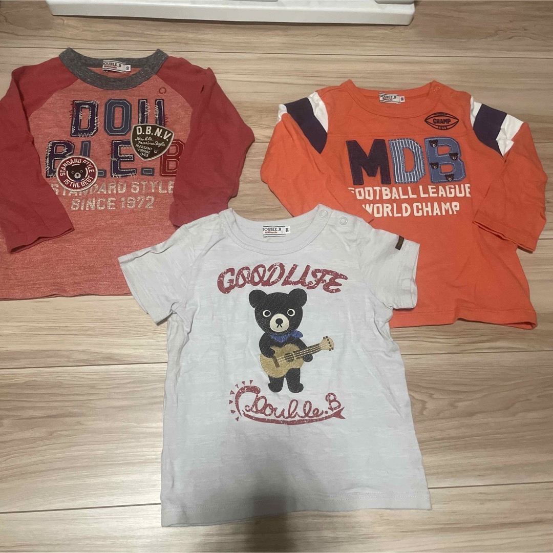 DOUBLE.B(ダブルビー)のダブルビーの3点まとめ売り！ キッズ/ベビー/マタニティのキッズ服男の子用(90cm~)(Tシャツ/カットソー)の商品写真