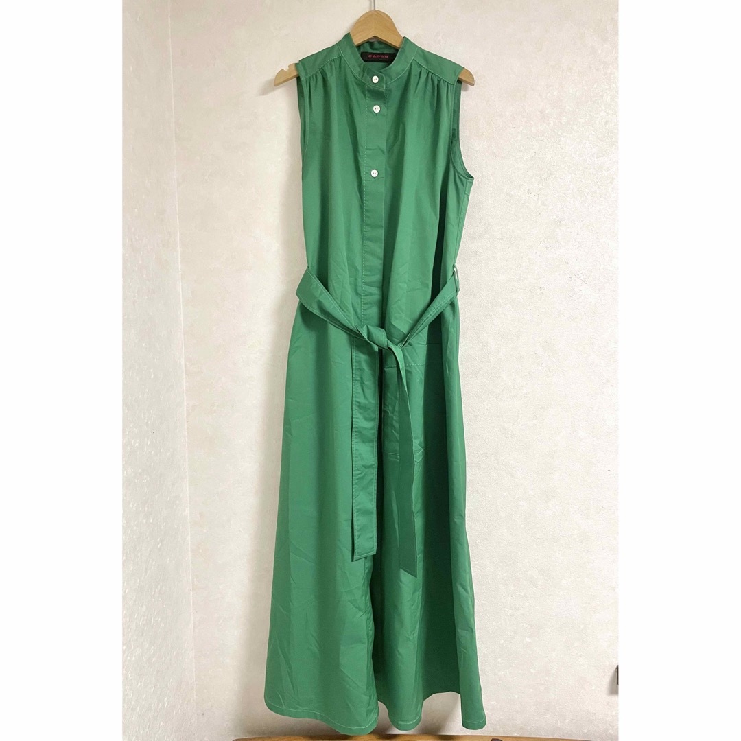 CABaN コットンポリエステルツイル シャツドレス グリーン | www