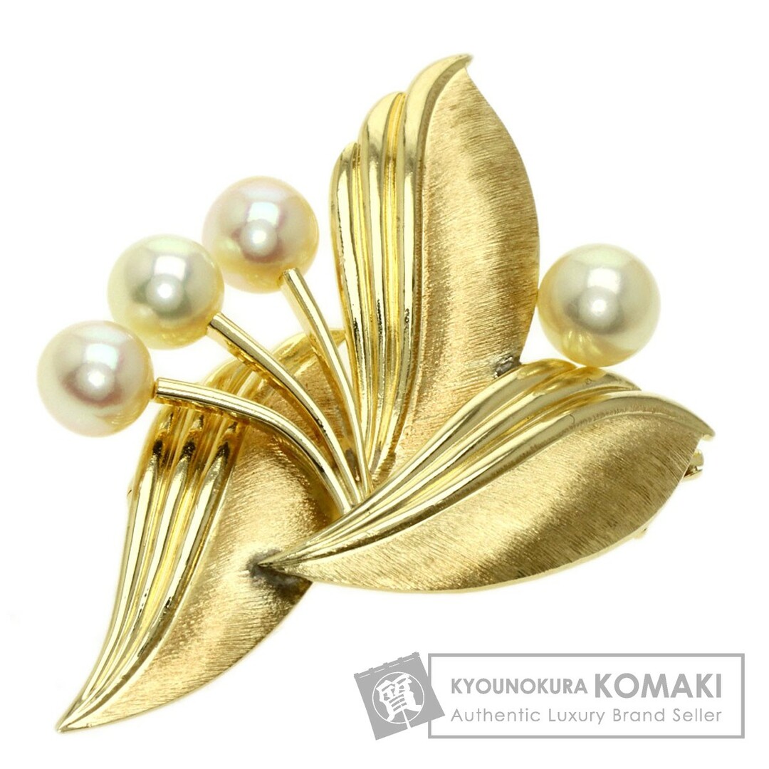 MIKIMOTO パール 真珠 ブローチ K14YG レディース