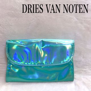 DRIES VAN NOTEN クラッチバッグ セカンドバッグ グリーン 光沢-