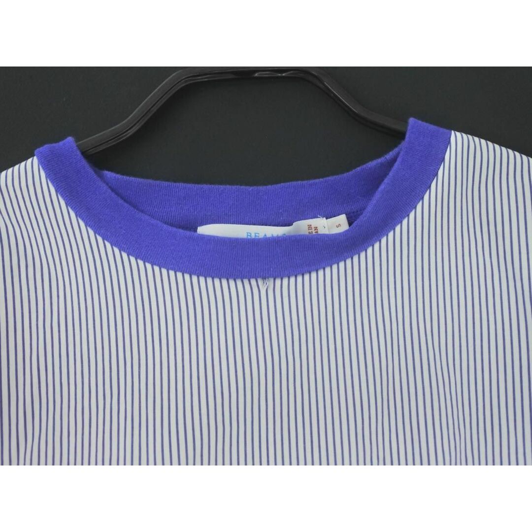 BEAMS(ビームス)のビームスライツ 切替 ストライプ カットソー sizeS/青ｘ白 ■◆ メンズ メンズのトップス(Tシャツ/カットソー(半袖/袖なし))の商品写真