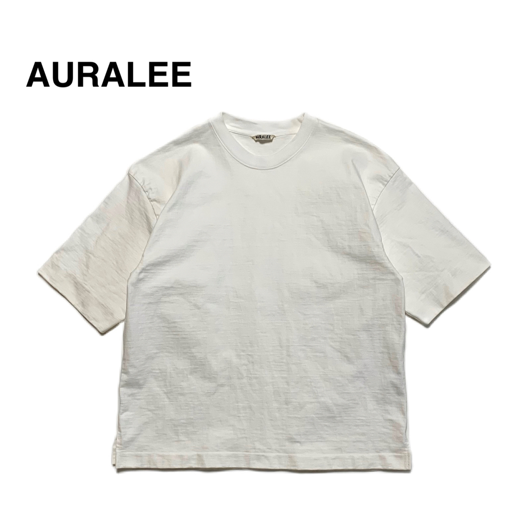 AURALEE - 良品 オーラリー AURALEE クルーネック スタンドアップ T