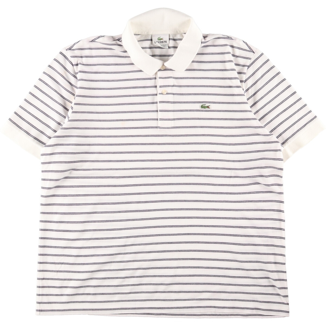 ラコステ LACOSTE フランス企画 半袖 ボーダー ポロシャツ 7 メンズXL /eaa357098