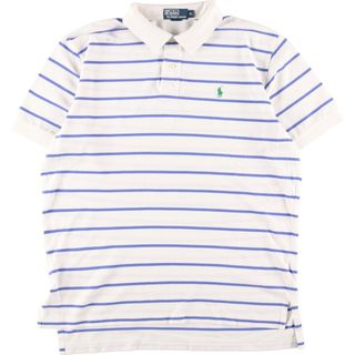 ラルフローレン(Ralph Lauren)の古着 90年代 ラルフローレン Ralph Lauren POLO by Ralph Lauren ボーダー柄 半袖 ポロシャツ メンズXL ヴィンテージ /eaa357462(ポロシャツ)