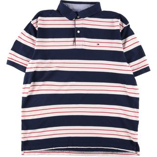 トミーヒルフィガー(TOMMY HILFIGER)の古着 トミーヒルフィガー TOMMY HILFIGER CLASSIC FIT 半袖 ボーダー ポロシャツ メンズXL /eaa357470(ポロシャツ)