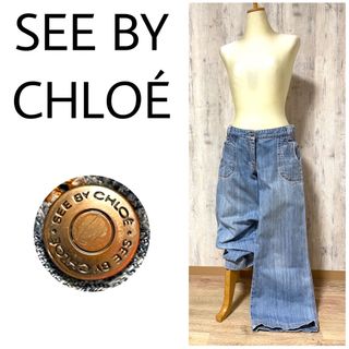 シーバイクロエ(SEE BY CHLOE)の【SEE BY CHLOE】ワイド/バギーデニム ライトブルー ２７inch(デニム/ジーンズ)