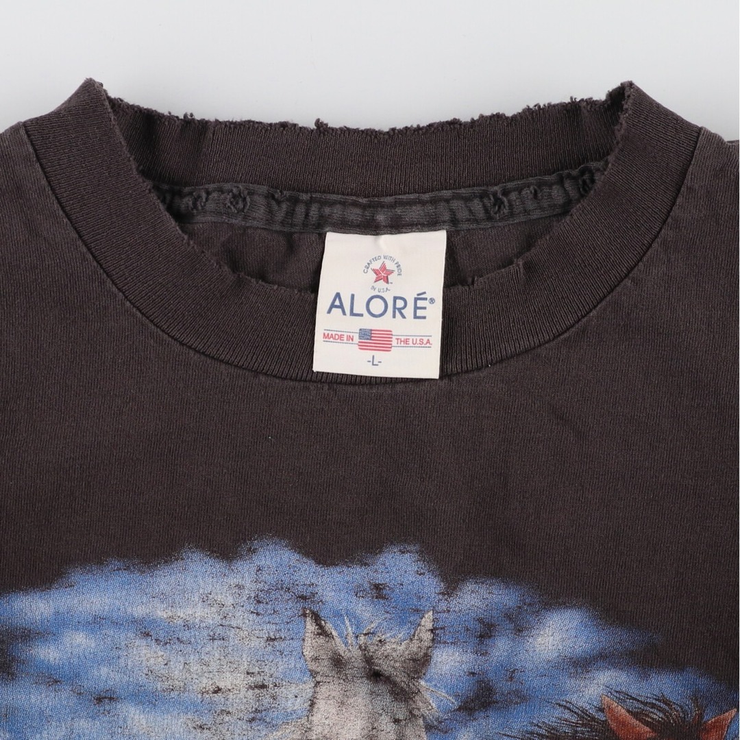 90年代 ALORE 馬柄 アニマルプリントTシャツ USA製 メンズL