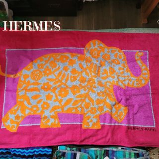 エルメス(Hermes)のタグ付き　未使用　HERMES　エルメス　ビーチタオル　象　フューシャ(その他)