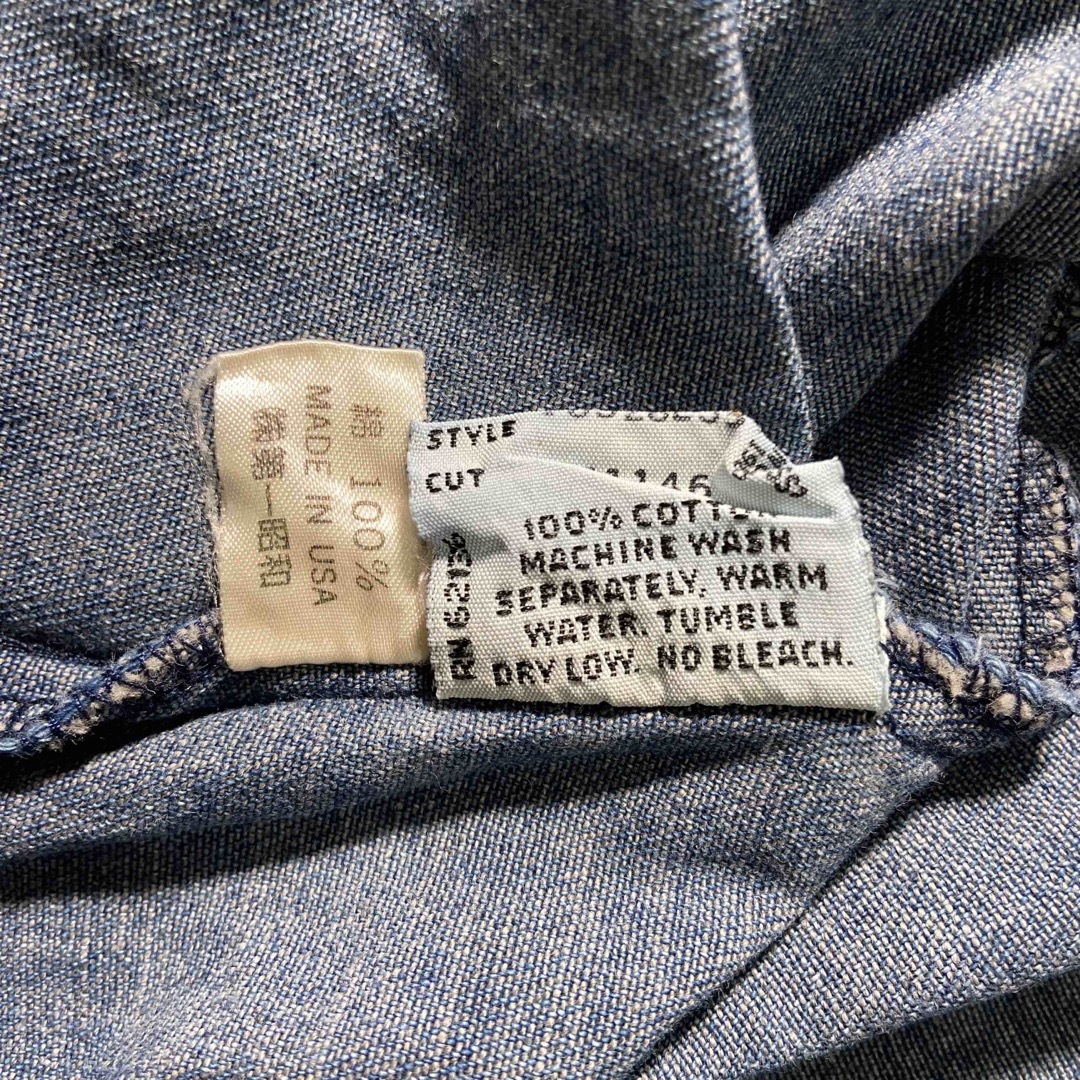 GUESS(ゲス)の90s USA製 GUESS JEANS デニムシャツ ロゴ刺繍 S 半袖 メンズのトップス(シャツ)の商品写真