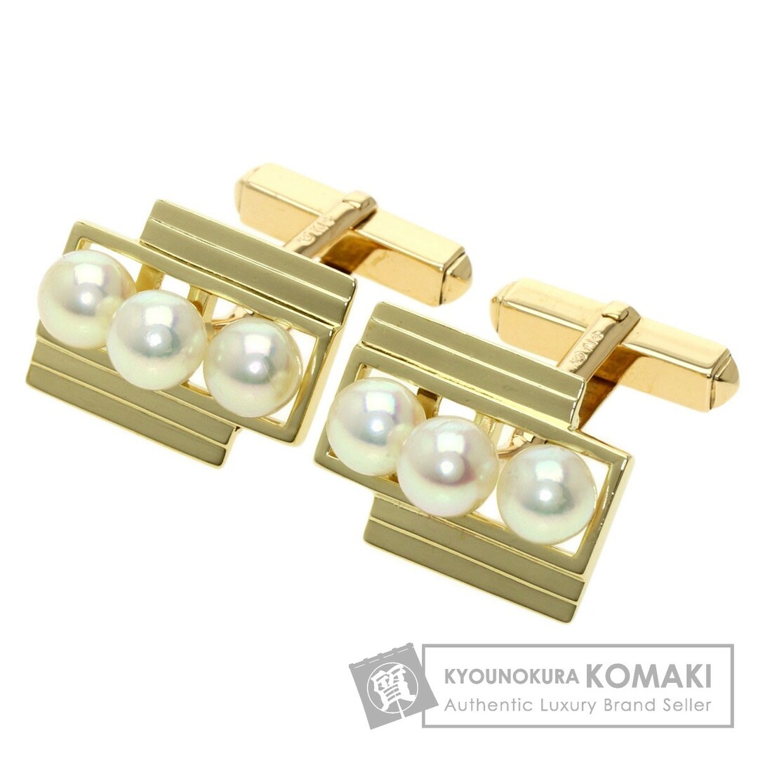 MIKIMOTO パール 真珠 カフス K14YG メンズ