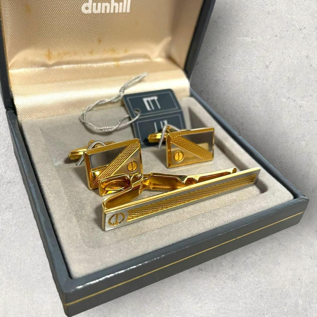 【美品】ダンヒル dunhill ネクタイピン カフス セット ゴールド 金色