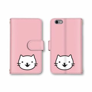 ピンク ねこ 猫 スマホケース 手帳型 スマホカバー android(Androidケース)