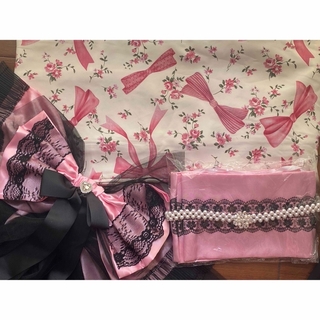 Maison de FLEUR - 即納*3点セットオーダメイド作り帯花リボン柄浴衣ピンクゆかた祭り