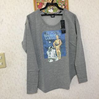 アズールバイマウジー(AZUL by moussy)の値下げ☆新品♪ アズール ロンT スターウォーズ グレー(Tシャツ(長袖/七分))