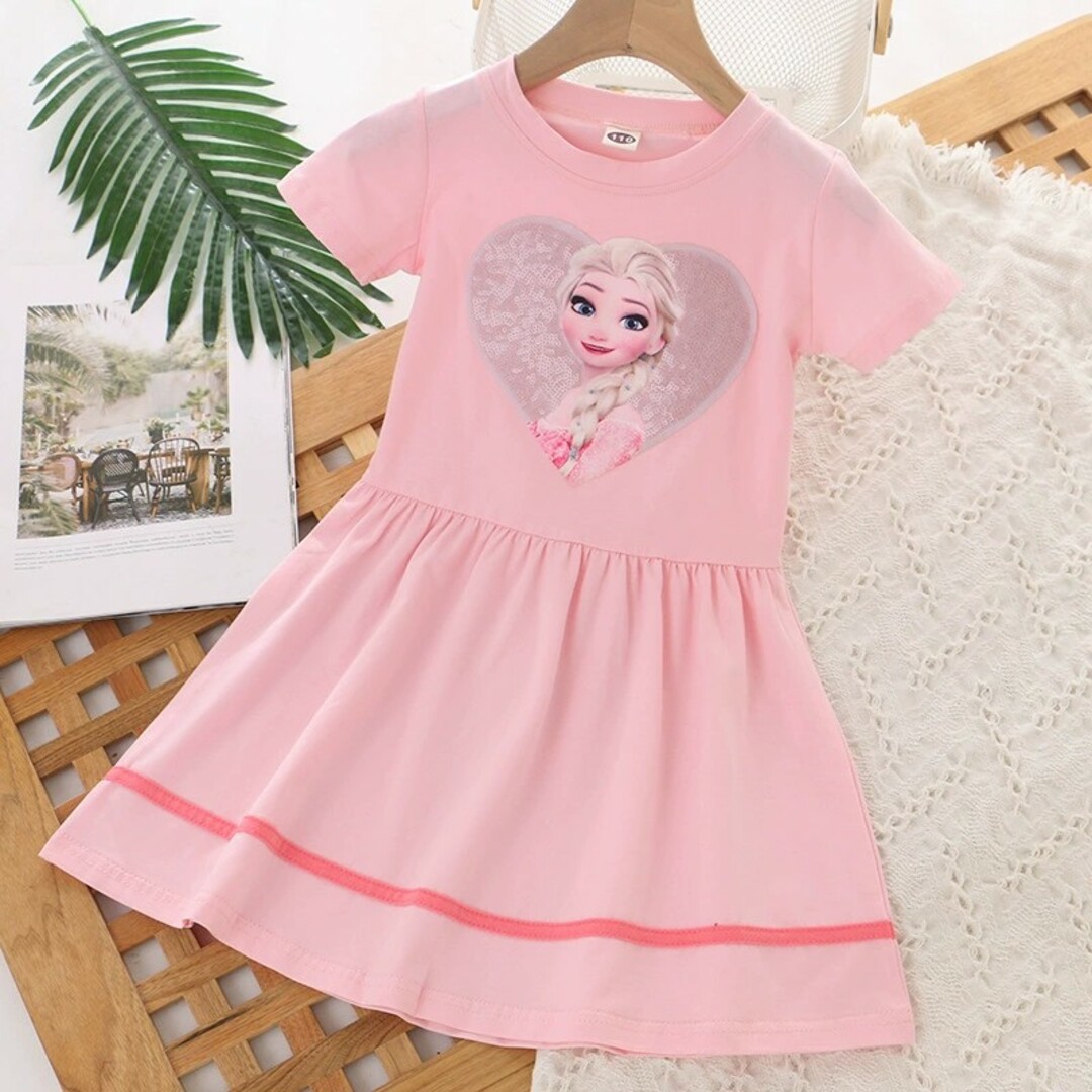 プリンセス　ワンピース　120cm　ピンク キッズ/ベビー/マタニティのキッズ服女の子用(90cm~)(ワンピース)の商品写真