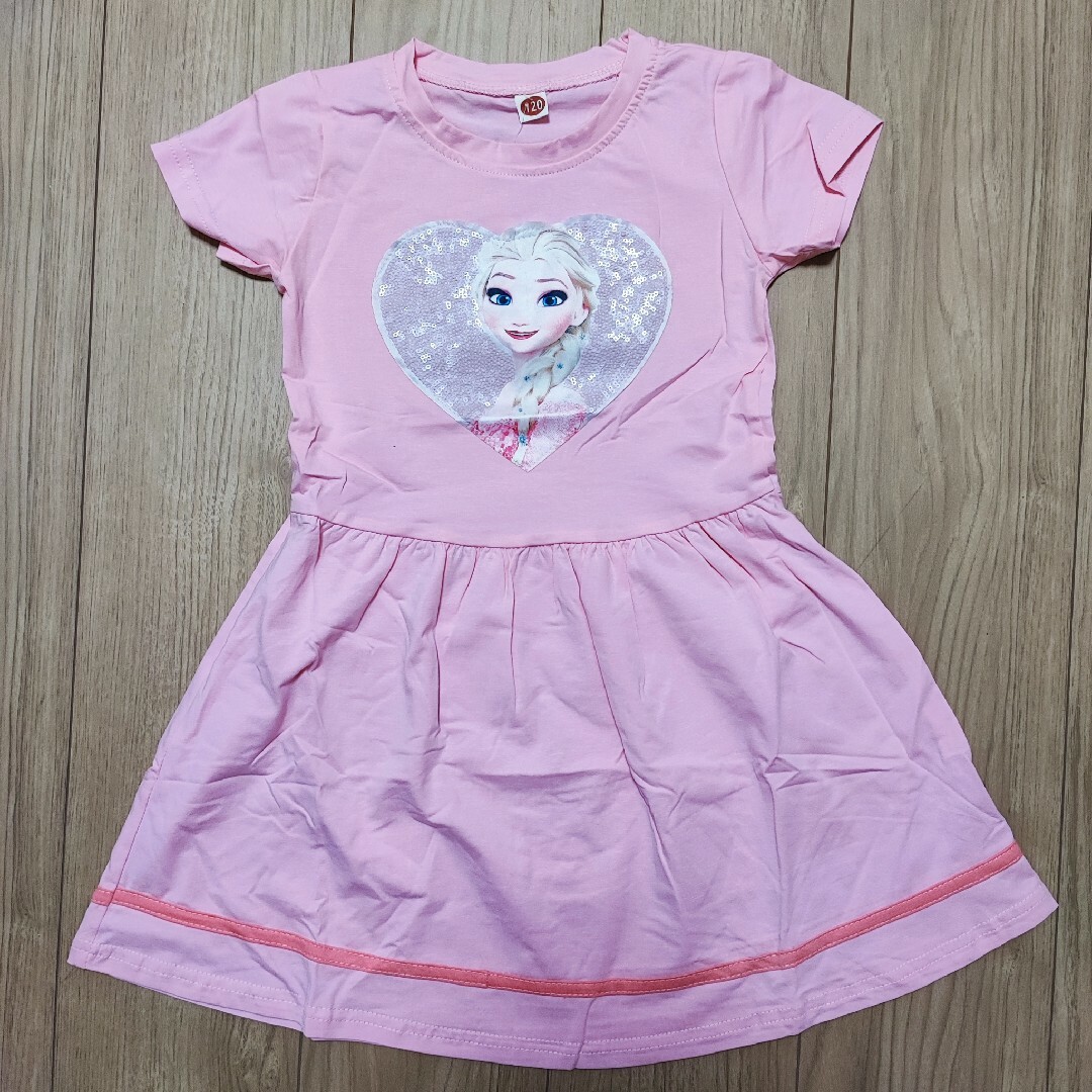 プリンセス　ワンピース　120cm　ピンク キッズ/ベビー/マタニティのキッズ服女の子用(90cm~)(ワンピース)の商品写真