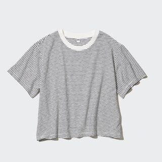 ユニクロ(UNIQLO)のUNIQLO スラブジャージーボーダークロップドT S(Tシャツ(半袖/袖なし))