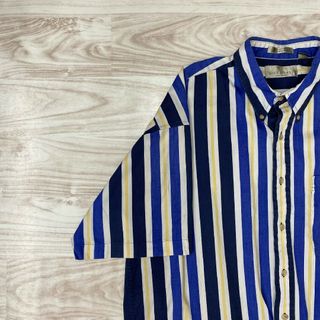 《SALE》【BILL BLASS】 シャツ 青・白・黄 XL(シャツ)