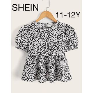 SHEIN Kids  オールオーバープリント ペプラムトップ　150cm(Tシャツ/カットソー)