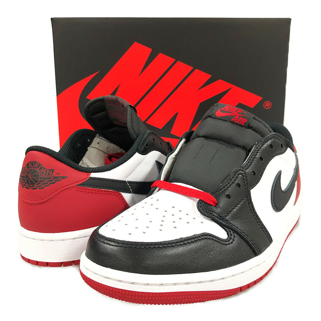 NIKE ナイキ CZ0790-106 AIR JORDAN 1 RETRO LOW OG BLACK TOE エアジョーダン つま黒 シューズ 白×黒×赤 US8.5＝26.5cm 正規品 / 31600