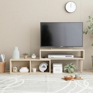 新品未使用 テレビボード 欧米 伸縮型テレビボードTV台 ロー 収納棚