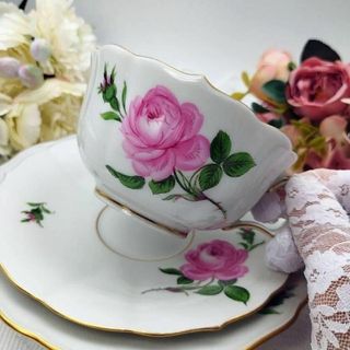 美品 マイセン ピンクローズ トリオA カップ&ソーサー 綺麗の通販 by