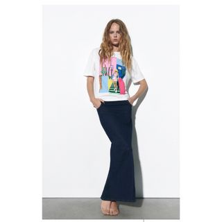 ZARA  ベルト付きプリントTシャツ