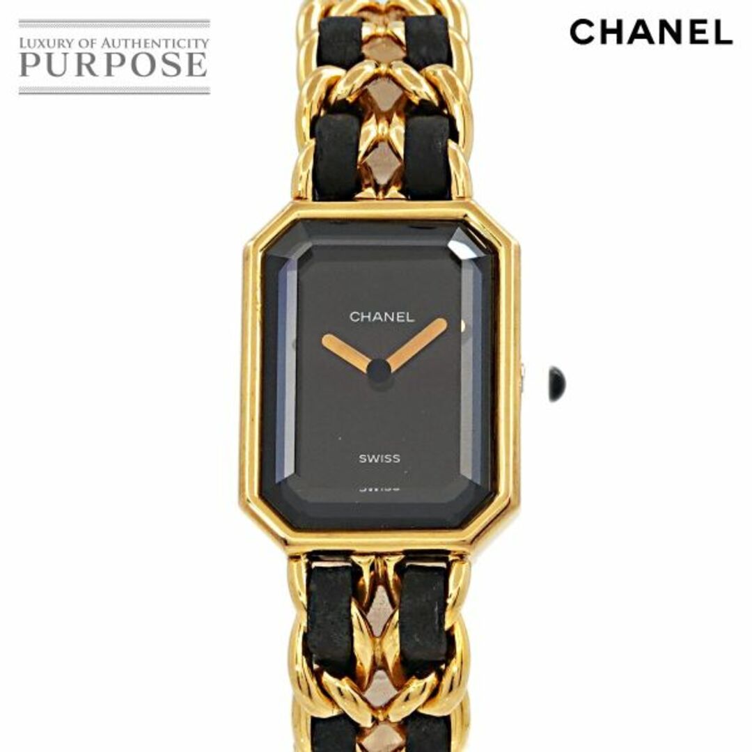 シャネル CHANEL プルミエール Lサイズ H0001 ヴィンテージ レディース 腕時計 ブラック 文字盤 ゴールド ウォッチ Premiere VLP 90190207