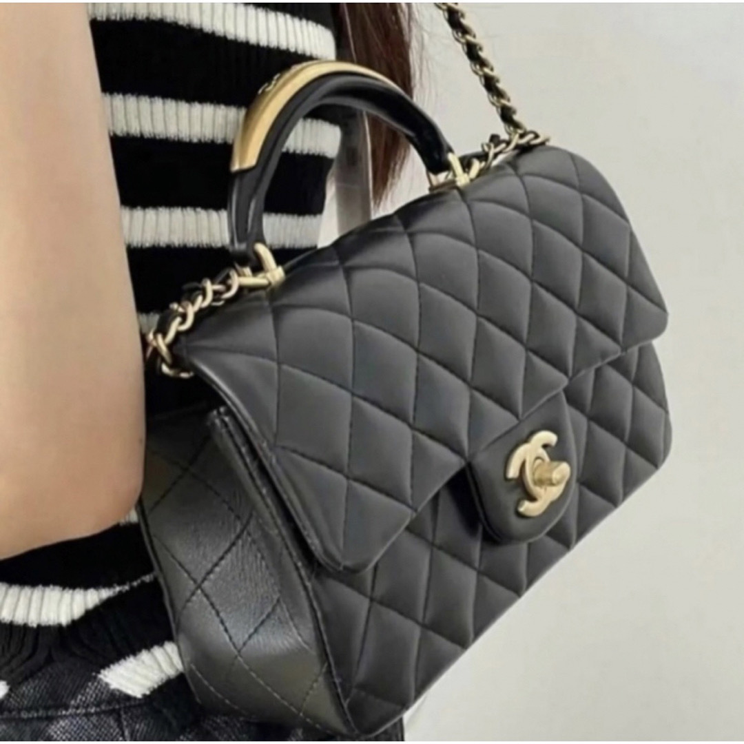 シャネル☆CHANEL 希少キャビアスキン トップハンドル ミニフラップ シャネル☆CHANEL 希少キャビアスキン トップハンドル ミニフラップ
