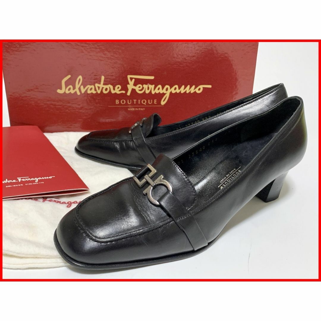 Salvatore Ferragamo - フェラガモ 5.5≒22.5cm パンプス 黒 箱付 Fの