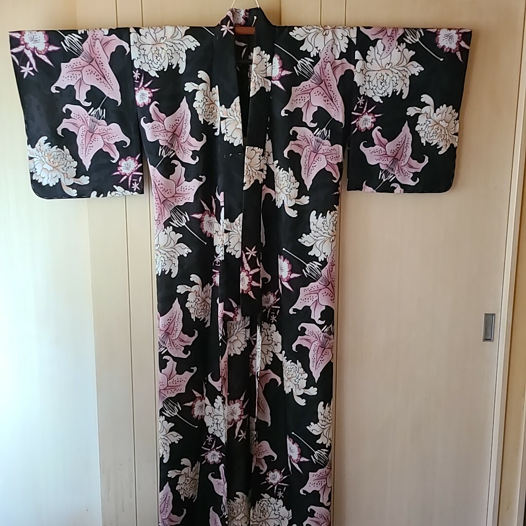 新品 ¥38500 撫松庵 浴衣 セオアルファ 百合と芍薬-