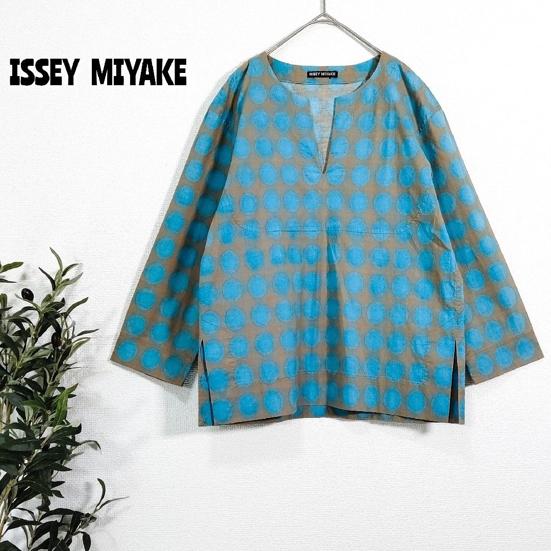 ★ISSEY MIYAKE イッセイミヤケ★ドット柄 プルオーバー ブラウス