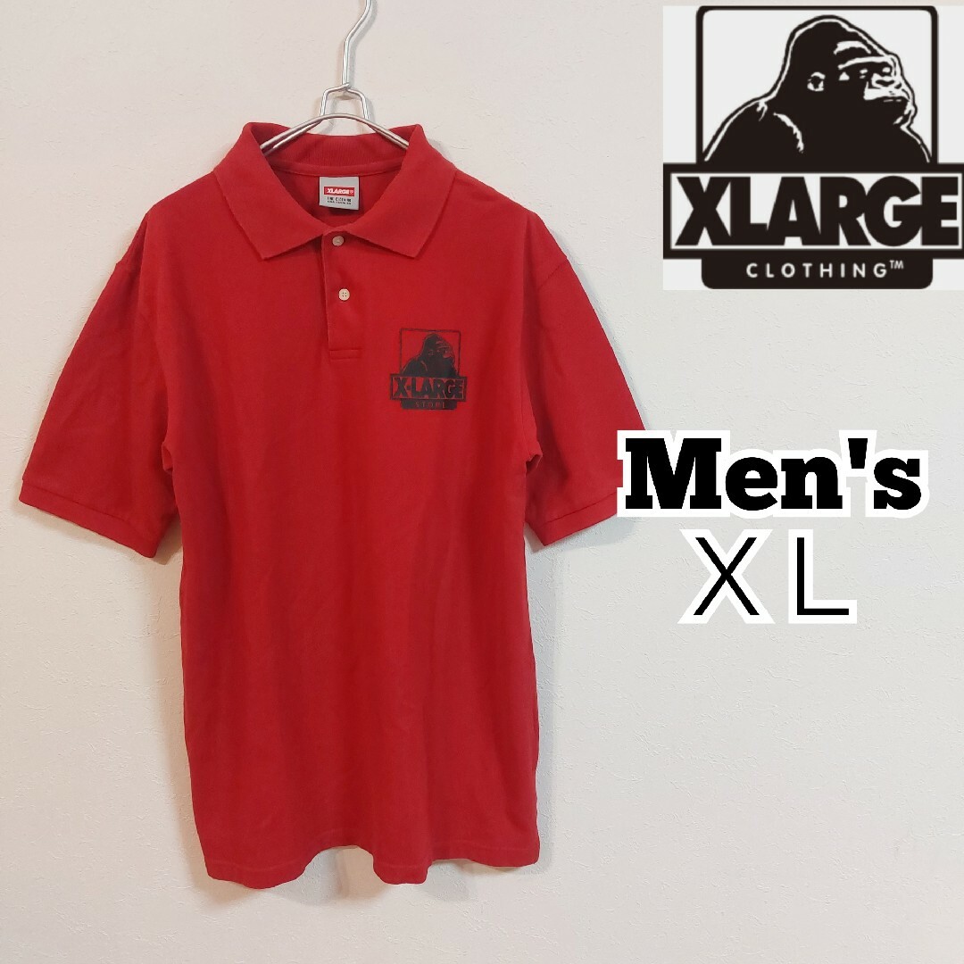 XLARGE - 【XLARGE】エクストララージ半袖ポロシャツ メンズＸＬ 赤の