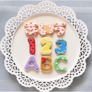 ひらがな 数字 アルファベット アイシングクッキー(菓子/デザート)