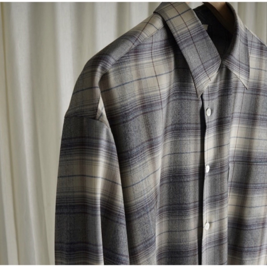 AURALEE SUPER LIGHT WOOL CHECK SHIRT4