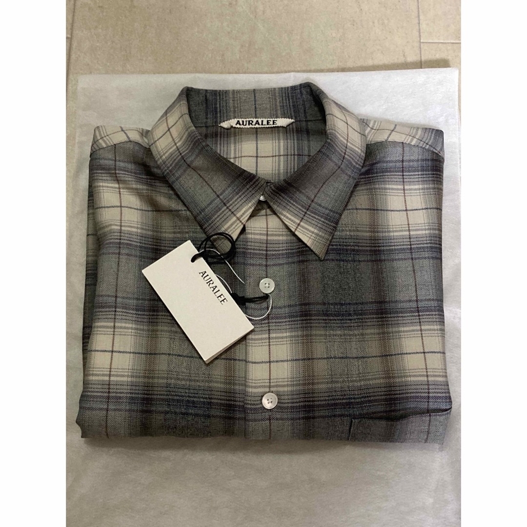 AURALEE SUPER LIGHT WOOL CHECK SHIRT4