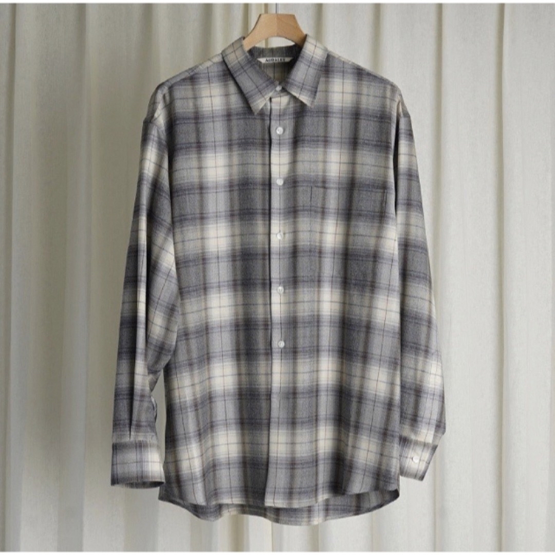 AURALEE SUPER LIGHT WOOL CHECK SHIRT4