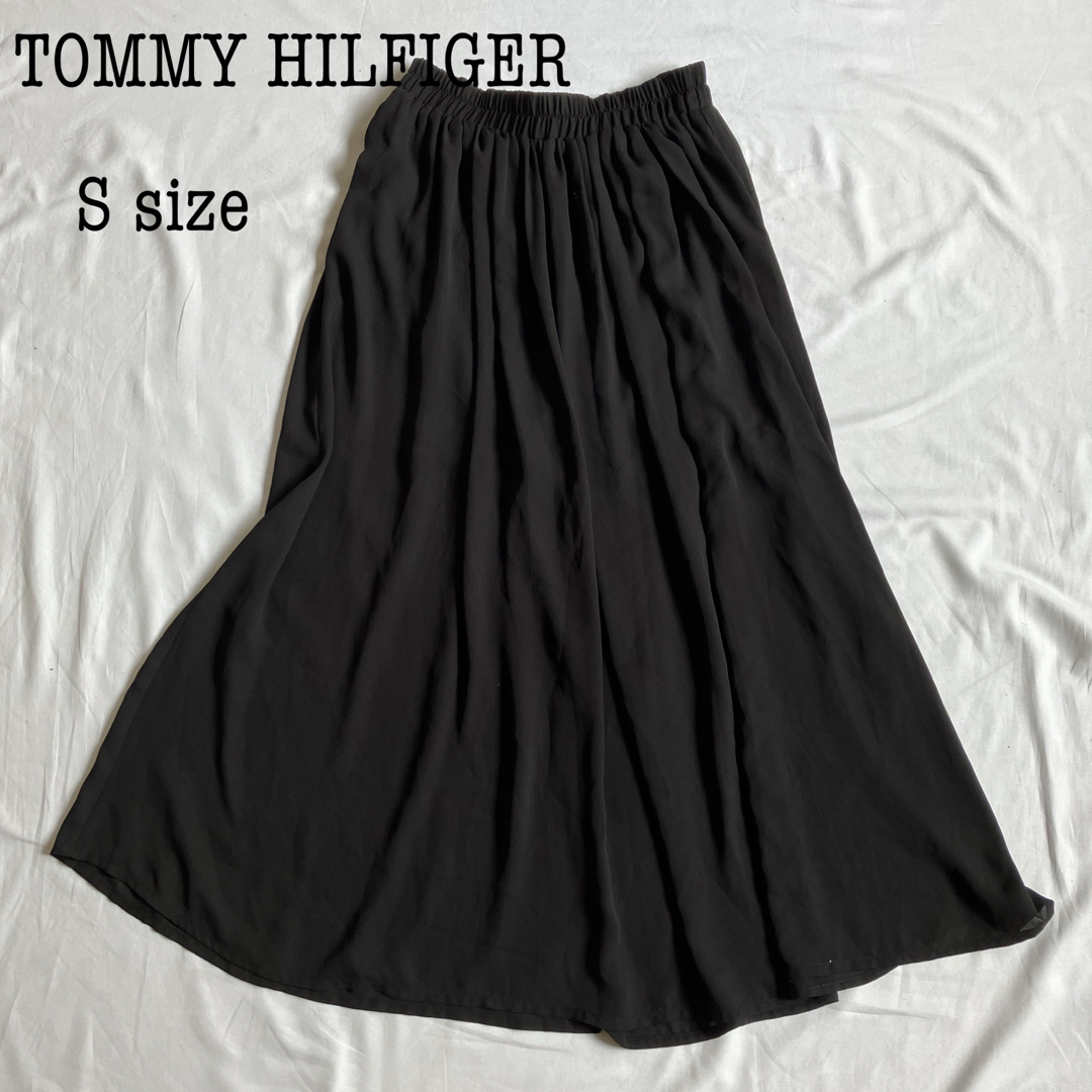 TOMMY HILFIGER(トミーヒルフィガー)の美品 トミーヒルフィガー スカート ロング フレア ブラック S レディースのスカート(ロングスカート)の商品写真