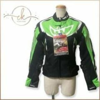新品 ベリック ライダースジャケット黒 / 緑 / 白 プロテクター