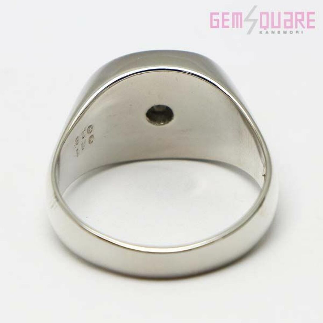 プラチナ ダイヤリング 印台 楕円形 指輪 D0.11 D0.18 18号  メンズのアクセサリー(リング(指輪))の商品写真