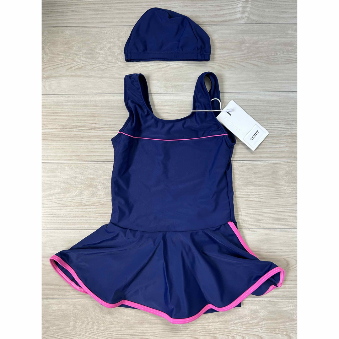 【新品未使用】TeddyShop＊水着 女の子 ネイビー 140㎝ キッズ/ベビー/マタニティのキッズ服女の子用(90cm~)(水着)の商品写真