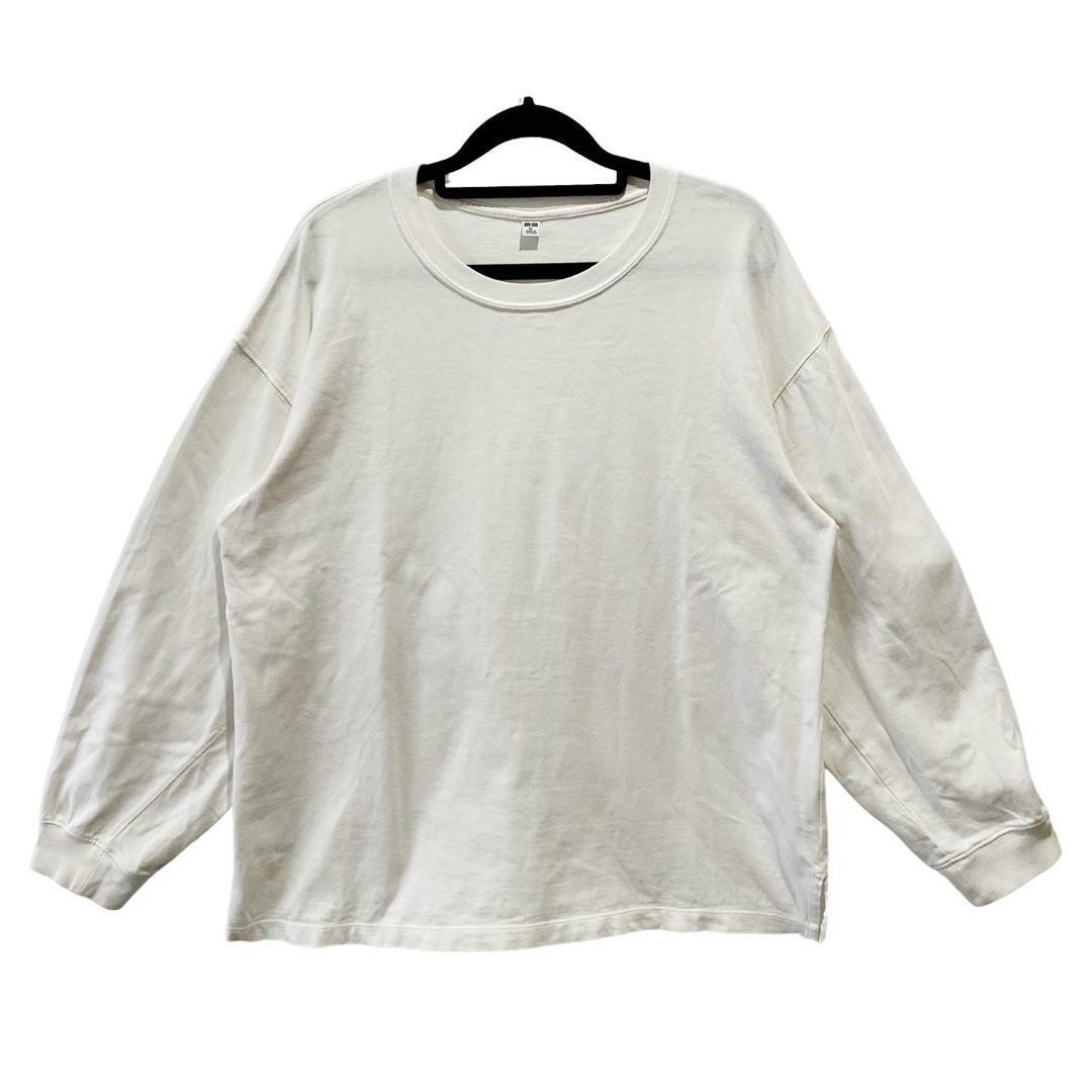 UNIQLO(ユニクロ)のユニクロ　長袖 Tシャツ　無地　ホワイト　XL　K00236 メンズのトップス(Tシャツ/カットソー(七分/長袖))の商品写真