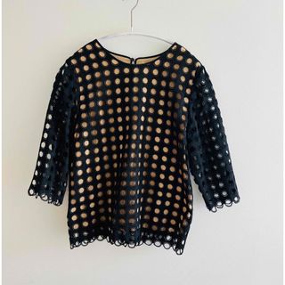 クロエ(Chloe)の★美品 Chloe クロエ サークルレースブラウス ブラック(シャツ/ブラウス(半袖/袖なし))